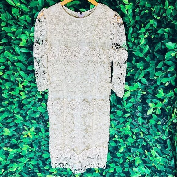 Purple Rain crotchet style boho / bohemian ivory color summer dress western - Picture 1 of 14